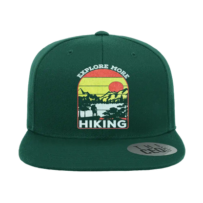 Explore More Hiking Embroidered Flat Bill Cap